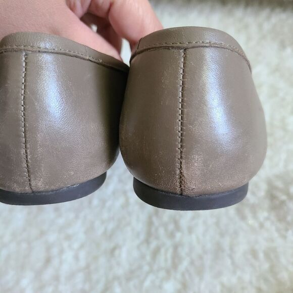 Tory Burch Lowell Logo Leather‎ Ballet Flats sz 7 - Picture 6 of 9